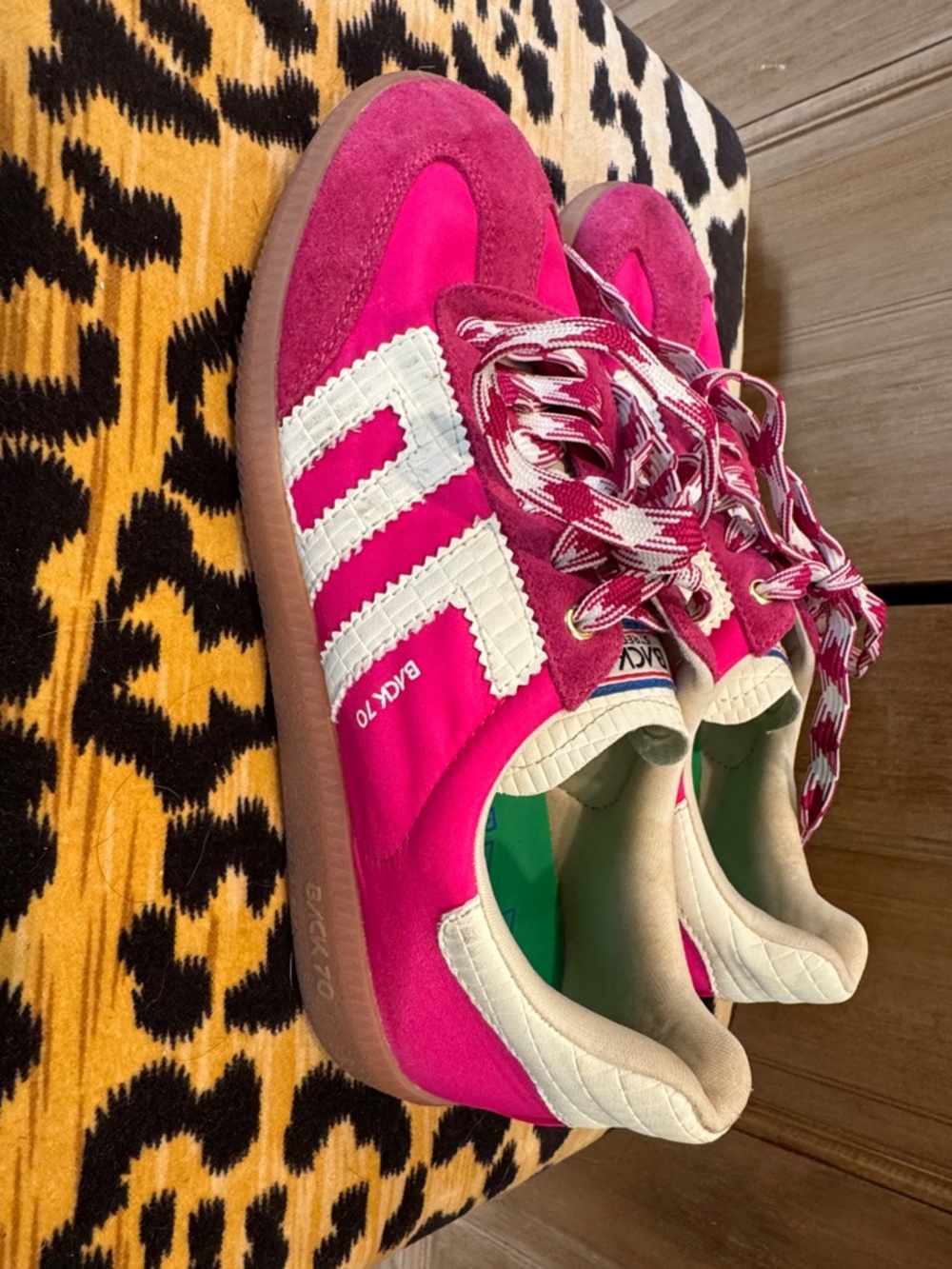 Pink Athletic Sneakers with White Accents - Picture 2 of 7